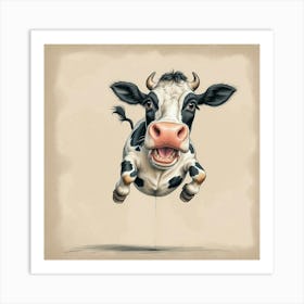 Cow Jumping Art Print