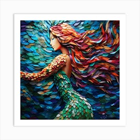 Maraclemente 3d Mosaic Mermaid Vibrant Metallic Colors Beautifu 1edacfaa 504f 4638 9adf 0ed080aa4dbf Art Print