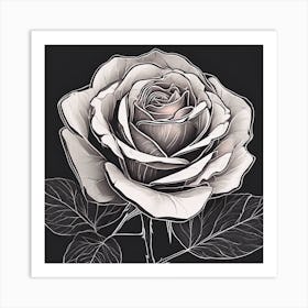 Rose In Black And White Art Print