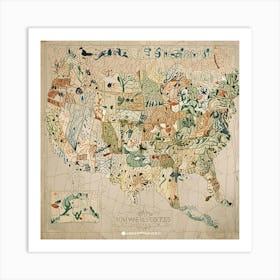 United States Map Art Print