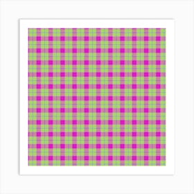 Pink And Green Plaid 1 Art Print