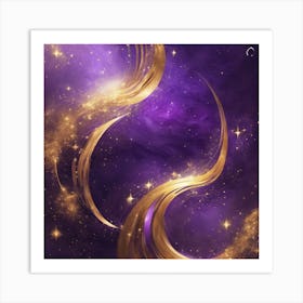 Purple And Gold Art Print