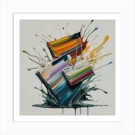 A group of paintings falling on top of each other 11 Art Print