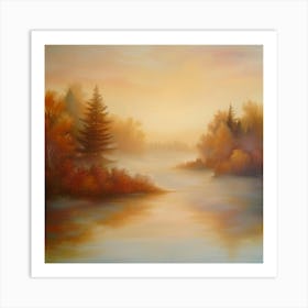 Sunrise Over The River Art Print