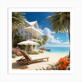 Beach House On The Beach Art Print