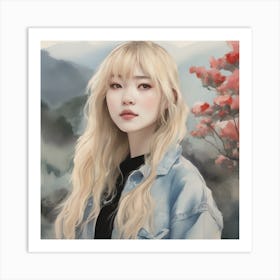 Korean Girl Painting 1 Art Print