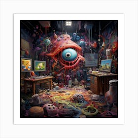 Monster In A Room Art Print