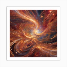 Cosmic wonder, an exuberant celestial dance unfolds, optimistic painting Art Print