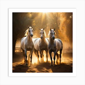 Horses In The Sun Art Print