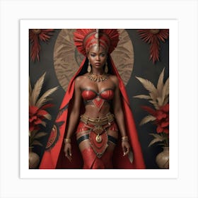 Pikaso Texttoimage Beautiful Africanpowerful Queen Warrior Dressed In Art Print