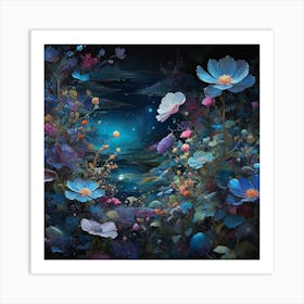 Flowers In The Night Art Print