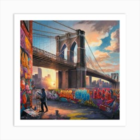 A Captivating Illustration Of The Iconic Brooklyn Vejmlsmytfyofhaotaoeig Ztn4fuvgqbougaba1t6xtw Art Print