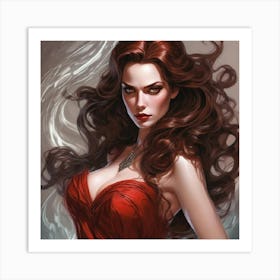 Lady in Red Art Print