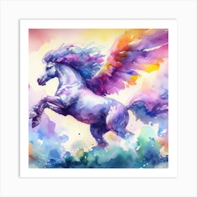 Watercolor Of A Unicorn 1 Art Print