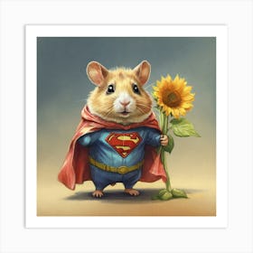 Superman Hamster Art Print