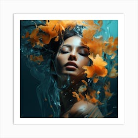 Underwater Woman Art Print