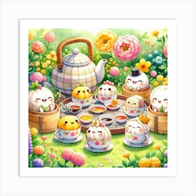 Tea Party dim sum Art Print