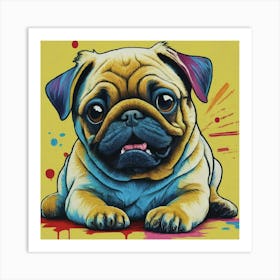 Pug Canvas Print Art Print