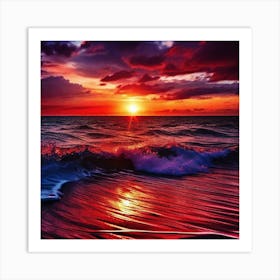 Sunset On The Beach 609 Art Print