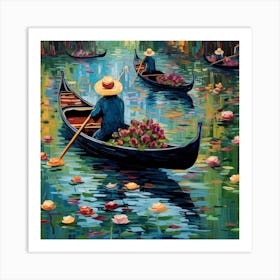 Gondolas In The Water Art Print