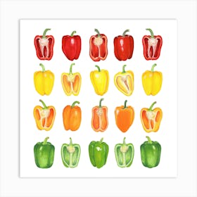 Repeat Pattern Pepper Square Art Print