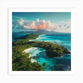 Aerial View Of A Tropical Island Art Print