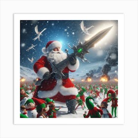 Santa Claus Saves Christmas Art Print