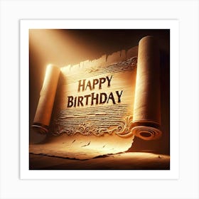 bardy paper with happy birthday - ancient Egyptians & pharaohs Art Print