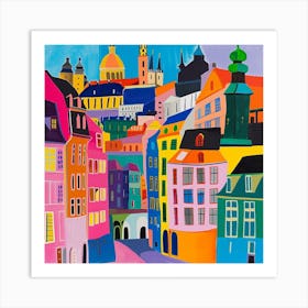 Abstract Travel Collection Copenhagen Denmark 2 Art Print