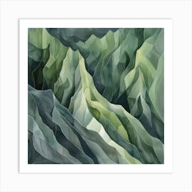 Japanese Watercolour Of Mount Haguro 2 Art Print