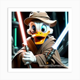 Donald Duck Star Wars Art Print