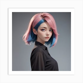 Blue And Pink Wig 1 Poster