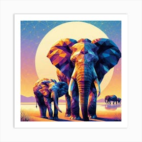 Savannah Siblings Elephants Art Print