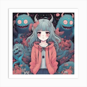 Manga Monster Girl Art Print