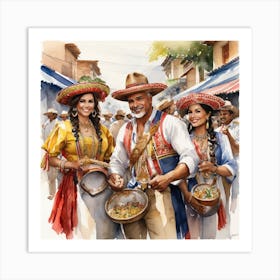 Mexican Street Scene Art Print