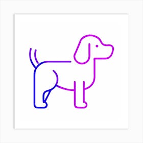 Line Icon Of A Dog Affiche