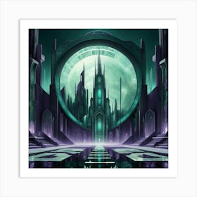 walkway to a gothic spire Art Print