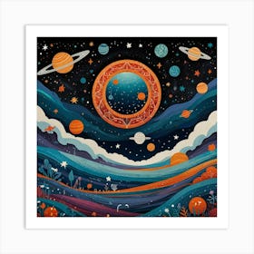 Planets In The Sky Art Print