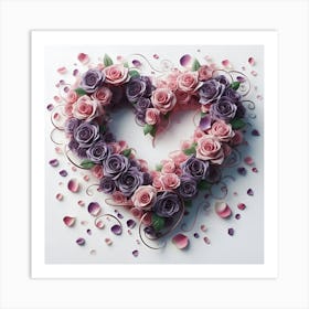 Heart Of Roses Art Print