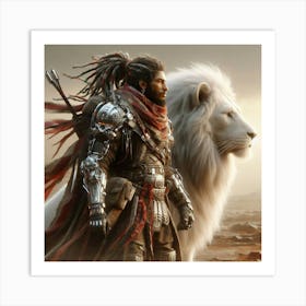 Wolf And Lion 2 Art Print
