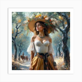 Woman In A Hat16 Art Print