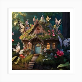 beautiful fairy house in the forest Art Print