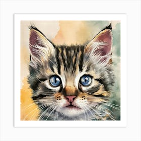 Kitten With Blue Eyes 1 Art Print