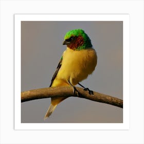 Bird Perched On A Branch 2 Art Print