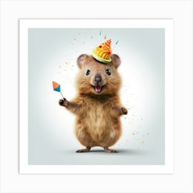 Birthday Hamster 1 Art Print