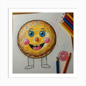 Donut Drawing 1 Art Print