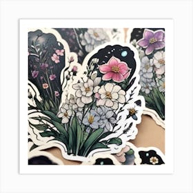 Dark Fantasy silent Spring Garden Flowers Art 2 Art Print