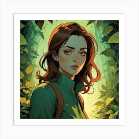 Girl In The Forest 2 Art Print