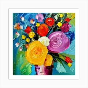 Flowers For Mum, In A Vase Art Print