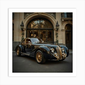 Classic Car In Front Of A Building Art Print